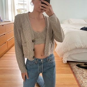 Zara knitted bra and sweater set
